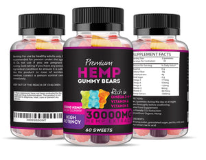 Natural Gummies 30,000MG Per Gummy Bear with Full Spectrum Extract | Natural Candy