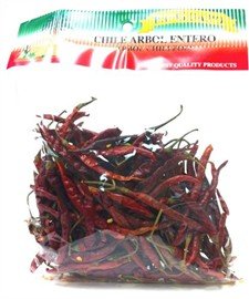 Whole Dried Arbol Chili Peppers - 3 Oz
