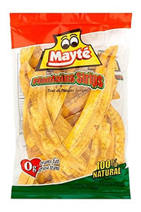 Mayte Plantain Chips Platanitos Real Plantain Strips Cooked In Palm Oil, Light Salted, 100% Natural 0g Trans Fat Big Bag of 12.35 oz