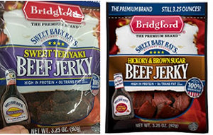 Bridgford Sweet Baby Ray's SWEET TERIYAKI & HICKORY BROWN SUGAR COMBO Beef Jerky, 3.25 oz (PACK OF 4)