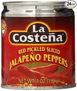 La Costena Red Pickled Sliced Jalapeno Peppers 7 Oz (Pack of 6)