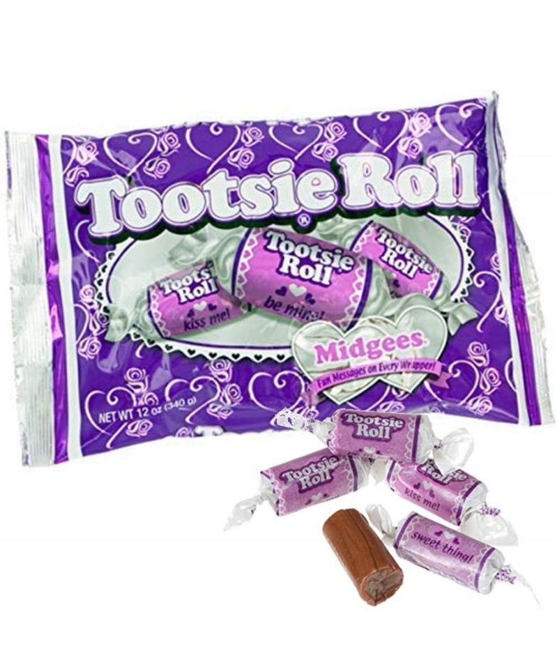 Valentine Purple Tootsie Roll Midgees, 12 Ounce Bag