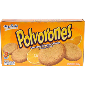 Marinela Polvorones, Orange Flavored Shortbread Cookies, 8 count