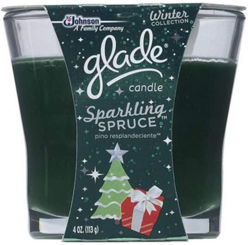 Glade Holiday Candle Sparkling Spruce Sleeved 4 Oz