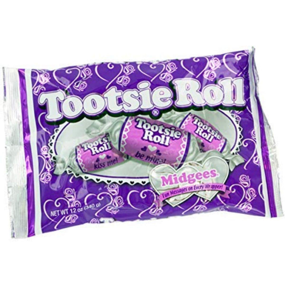 Valentine Purple Tootsie Roll Midgees, 12 Ounce Bag