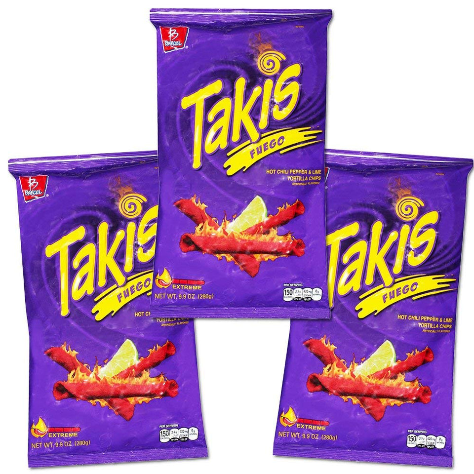 Takis Fuego Family Size Party Pack -- 29.7 Ounces Total (3 Bags, 9.9 Ounces Each) (Family Party Pack -- 29.7 Ounces)