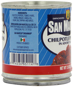 San Marcos Chilpotle Peppers in Adobo Sauce, 7.5 Oz., (Pack of 4 Cans)
