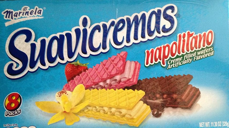 Suavicremas Napolitano Creme Filled Wafers, 8 Packs, 11.30 Oz