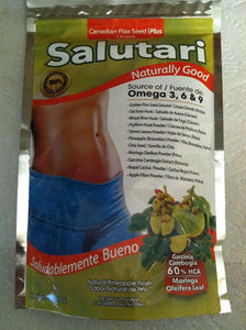 Salutari Canadian Flax Seed Plus Linaza Psyllium Husk Powder Weight Loss Moringa Nopal Cactus Powder with 60% Garcinia cambogia hca and Moringa oleifera Leaf