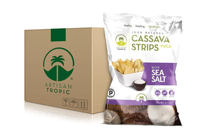 Artisan Tropic Cassava (Yuca) Strips: Sea Salt 4.5oz (12 Pack)