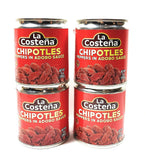La Costena Chipotle Peppers in Adobo Sauce 7oz. Cans (4 Pack)