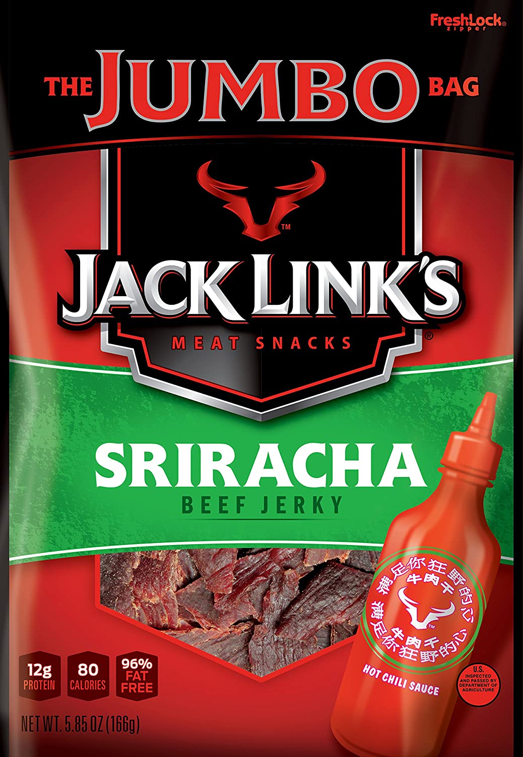 Jack Link's Meat Snacks Beef Jerky, Sriracha, 5.85 Ounce