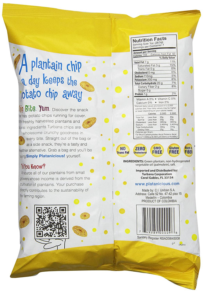 Turbana Plantain Chips, 7 Ounce