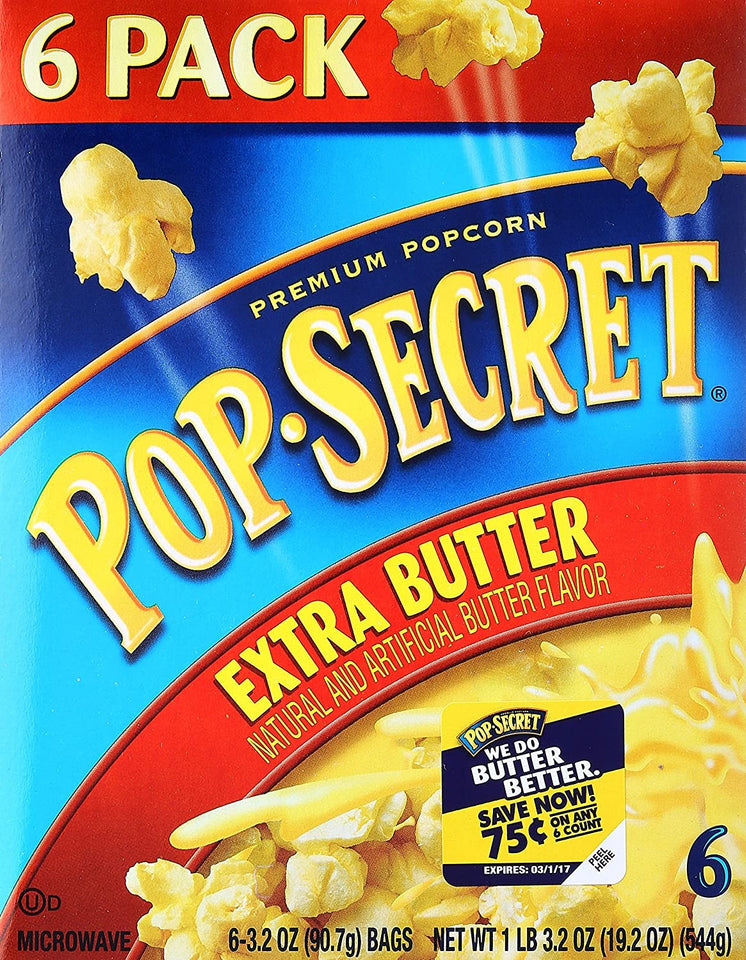 Pop Secret Microwaveable Popcorn, Extra Butter, 7.5 lb