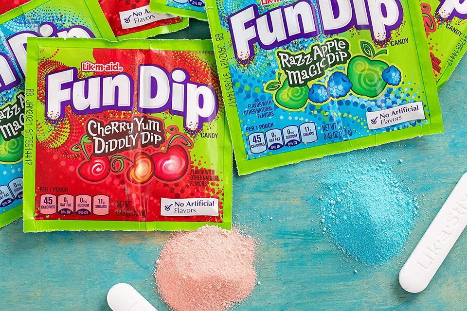 Fun Dip RazzApple Magic and Cherry Yum Diddly, 0.43 Ounce, Pack of 48