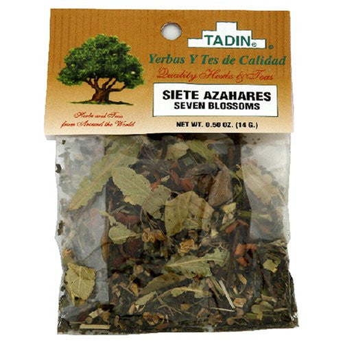 Tadin Herbs & Tea, Siete Azahares (Seven Blossoms), 0.5-Ounce Cellophane Bags (Pack of 4)