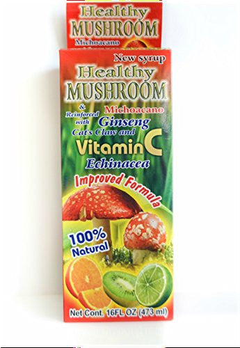Healthy Mushroom Michoacano Reinforced with Ginsend Cats Claw and Vitamin C Echinacea 100% Natural 16 Oz
