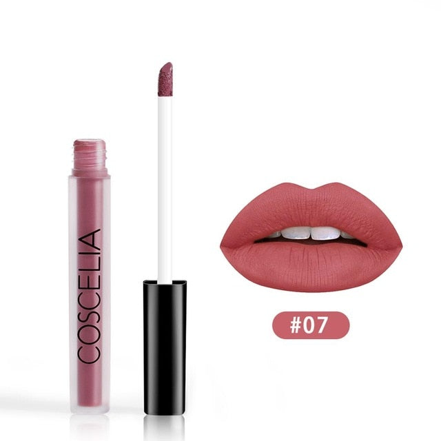 COSCELIA 15 Colors Waterproof Matte Lipstick Red Lip Long Lasting Lipstick Matte For Makeup Red Lip Matte Long Lasting Gift