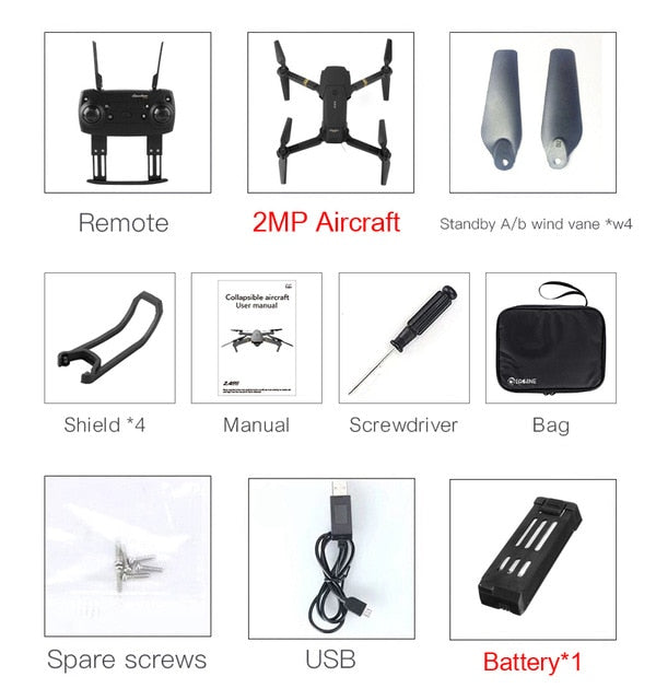 Eachine E58 WIFI FPV With Wide Angle HD Camera High Hold Mode Foldable Arm RC Quadcopter Drone RTF VS VISUO XS809HW JJRC H37
