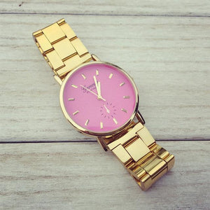 Women Gold Watch New High-Polished Bracelet Watch With Colour Dial - The Happy Tourist LTD